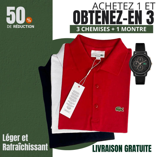 [PAYEZ 1, OBTENEZ 4] Kit de 3 T-shirts LCT + Montre LCT en cadeau