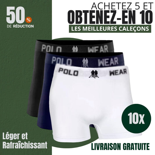 [ACHETEZ 5, OBTENEZ-EN 10] Ensemble de 10 caleçons Polo W.